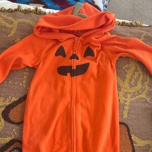 Orange Pumpkin Hooded Onesie
